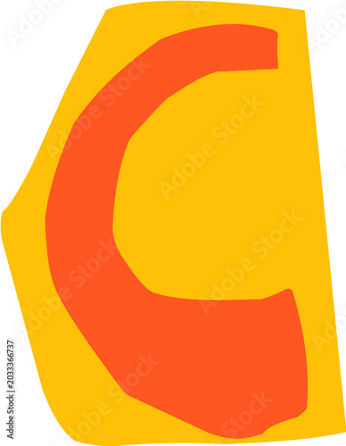 Hand drawn ransom letter c for scrapbook and lettering