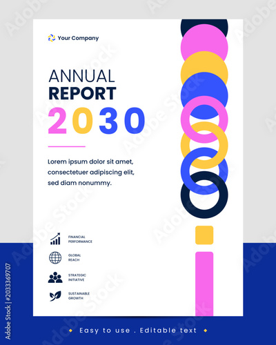 Minimalist Design Corporate Annual Report Cover Template