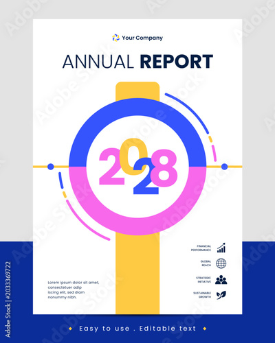 Modern Corporate Cover Template Abstract Geometric Design