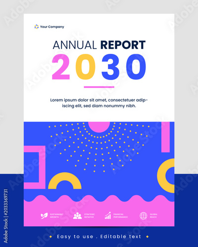 Minimal Geometric Business Report Cover Design