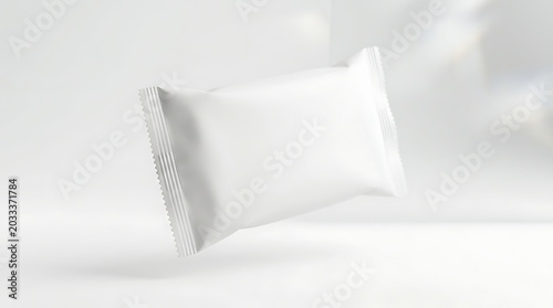 Isolated blank snack food packaging wrapper mockup for brand design, product presentation, marketing, retail display