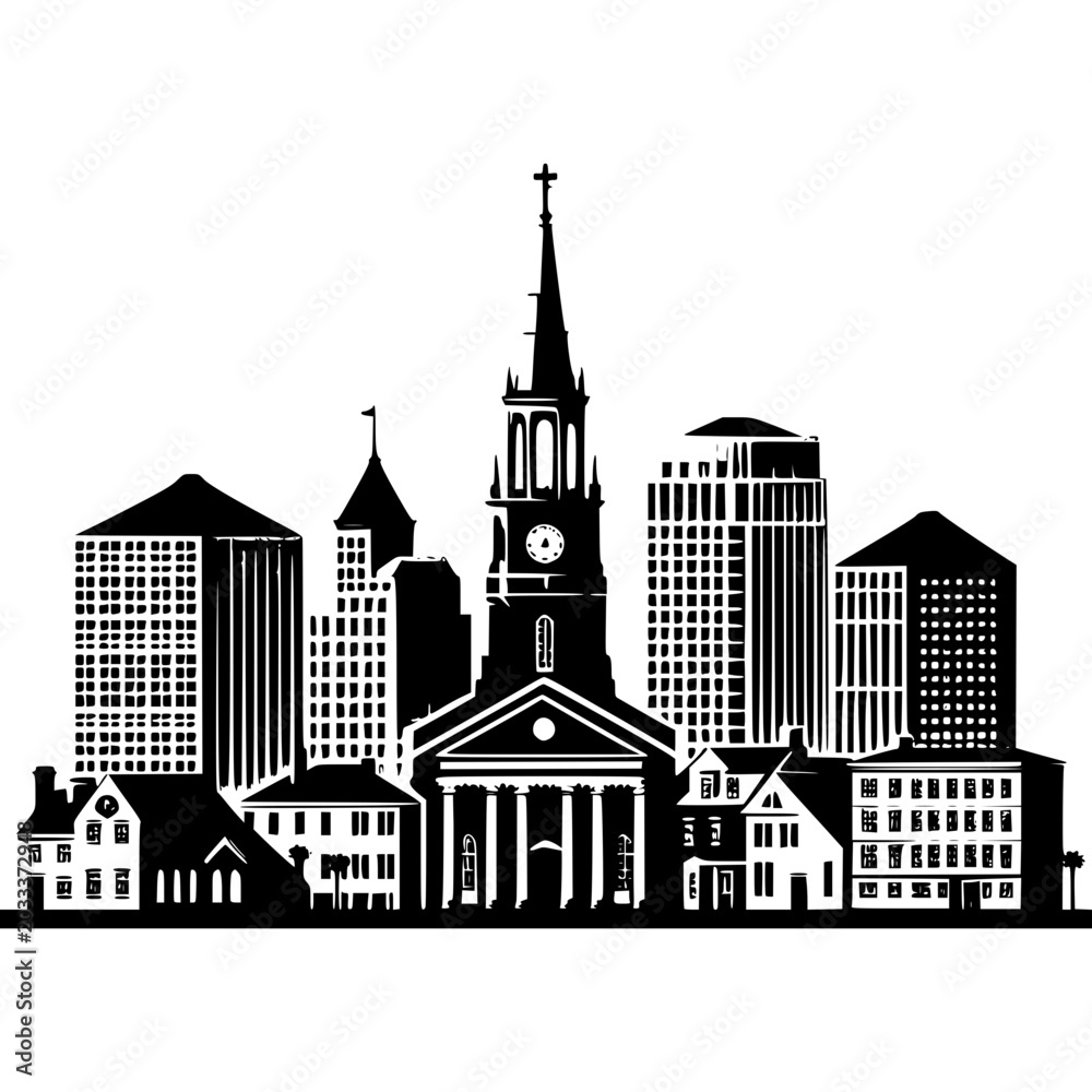 Obraz premium Charleston Skyline Vector Icon