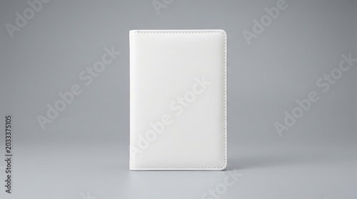 Isolated blank white passport cover mockup for travel identity documentation branding, corporate travel, tourism design
