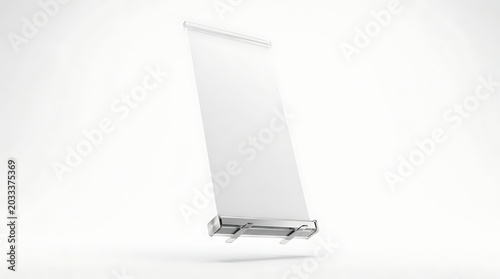 Isolated empty roll up banner display stand for event branding presentation marketing signage promotion and trade show