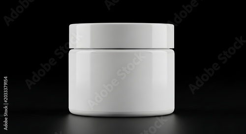 Empty white cosmetic cream jar mockup for skincare branding packaging design presentation beauty wellness product template