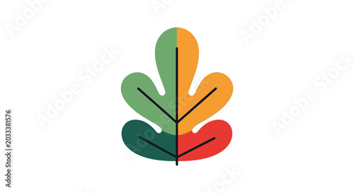 Vintage botanical leaf drawing modern clean abstract vector.eps