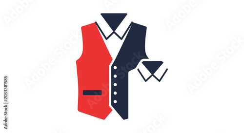 Vintage Vest Shirt Set Line creative abstract clean vector.eps