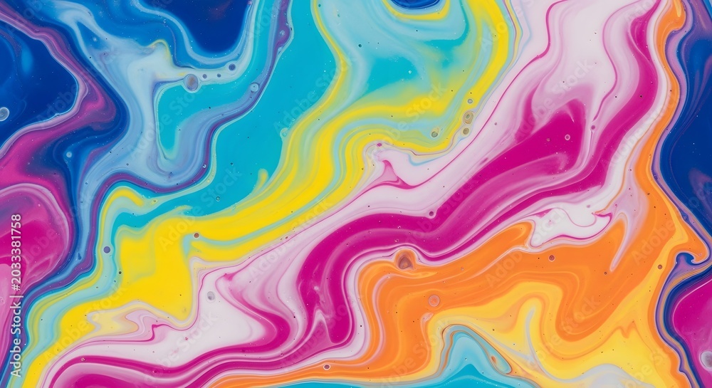 Fototapeta premium Vibrant Fluid Art Swirls Abstract Background.