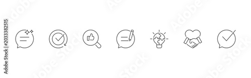 Fotografie 7 Cs Of Effective Communication icon set containing clear, complete, concrete, c