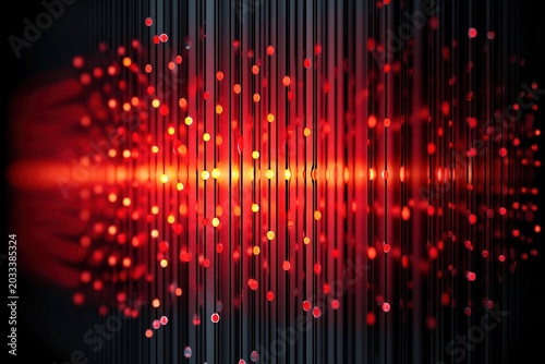 Vibrant Abstract Technology Design With Red Light and Glass