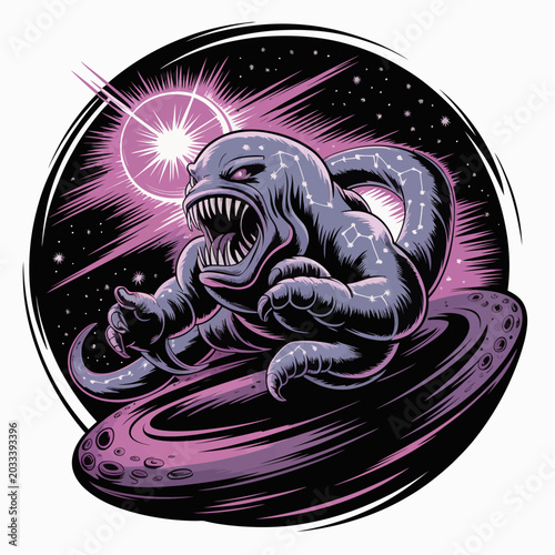 Bild auf Leinwand Monster creature from outer space planet.
