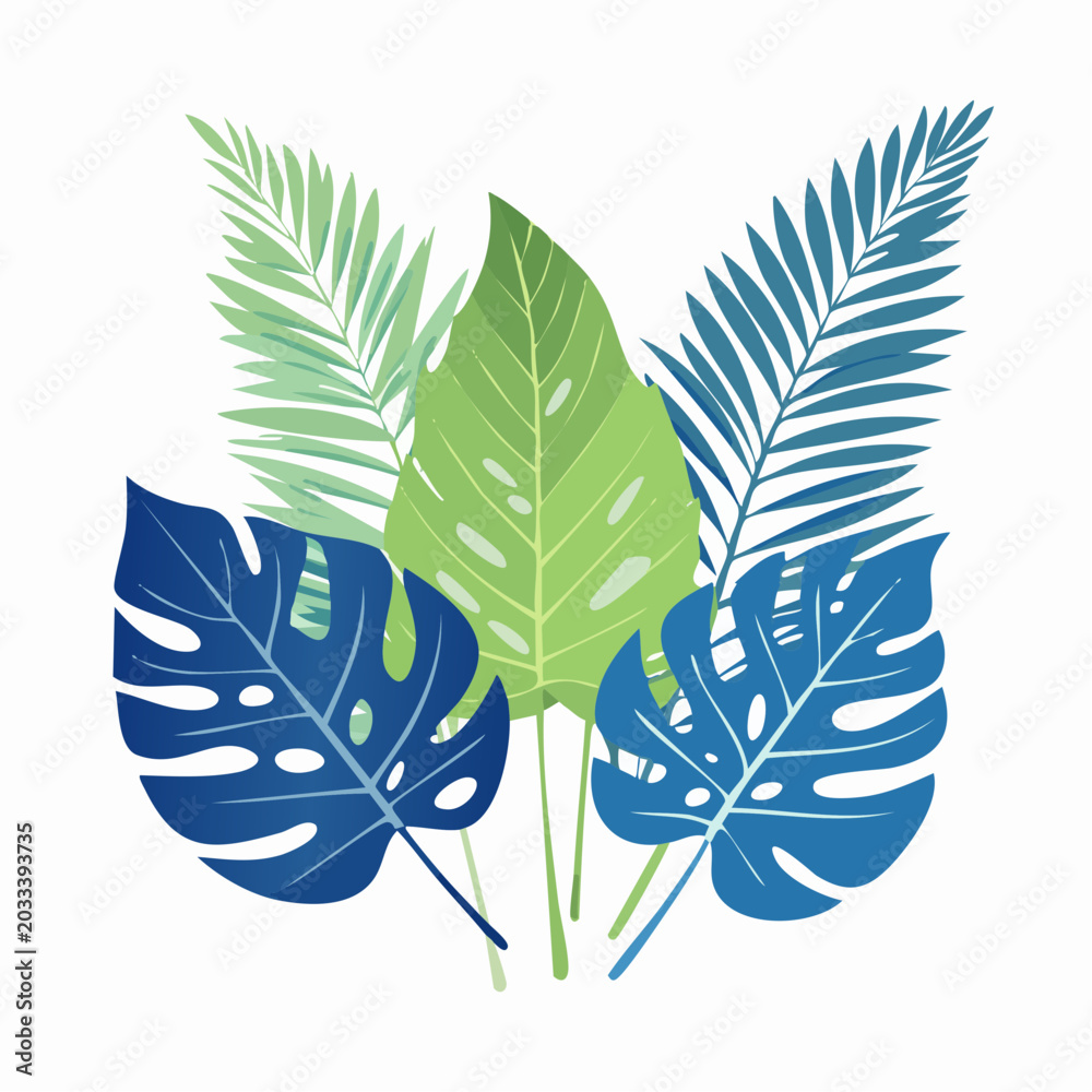 Fototapeta premium Tropical Leaves Illustration