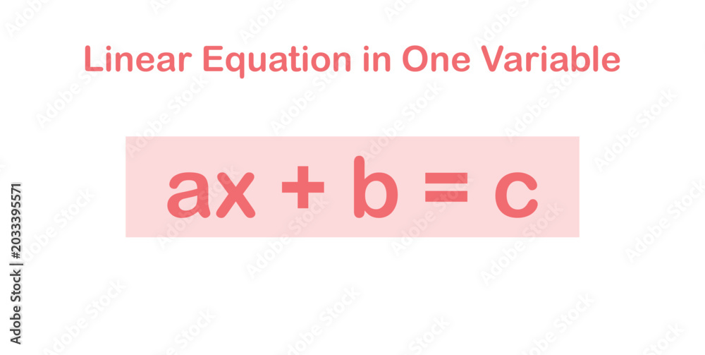 Obraz premium Linear Equation in One Variable in Mathematics.