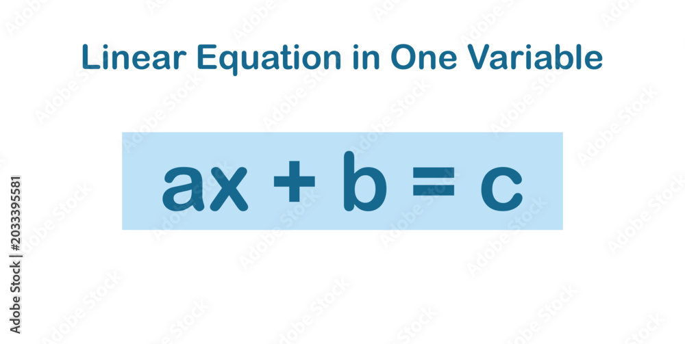 Obraz premium Linear Equation in One Variable in Mathematics.