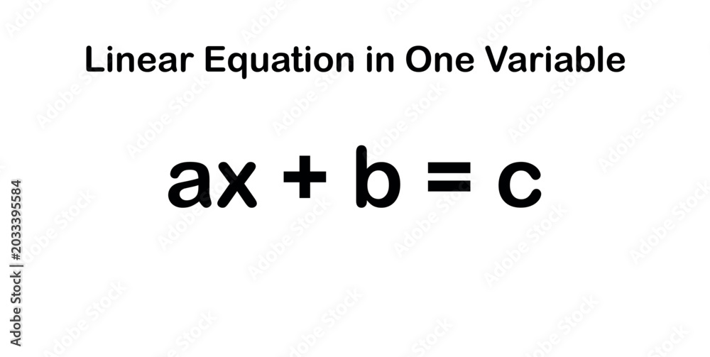 Obraz premium Linear Equation in One Variable in Mathematics.