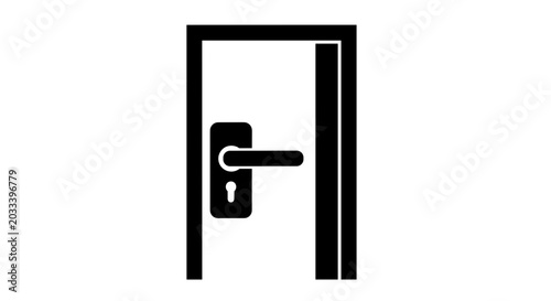 Door with lock and handle.