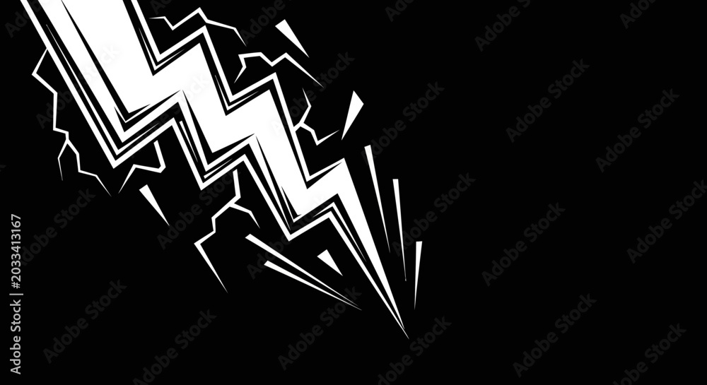 Naklejka premium Abstract geometric lightning bolt graphic against black background