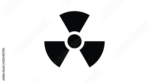 Simple black radiation warning symbol isolated as a vector illustration