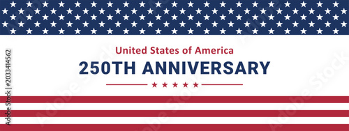 United States 250th anniversary panoramic vector illustration