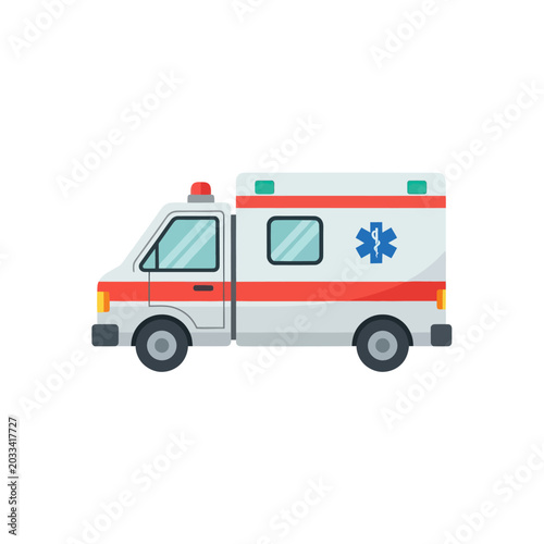 Emergency Medical Services Ambulance Vehicle.