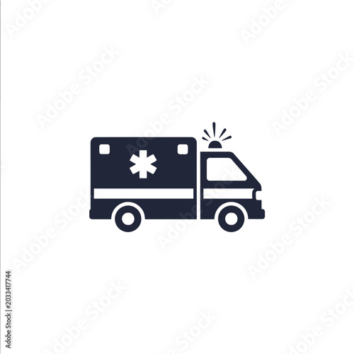 Emergency Medical Services Vehicle Icon.