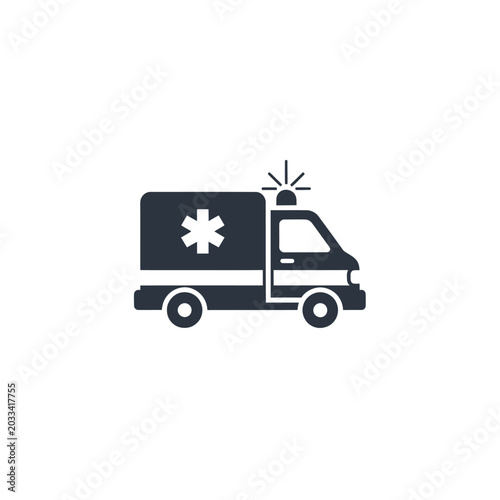 Emergency Medical Services Vehicle Icon.