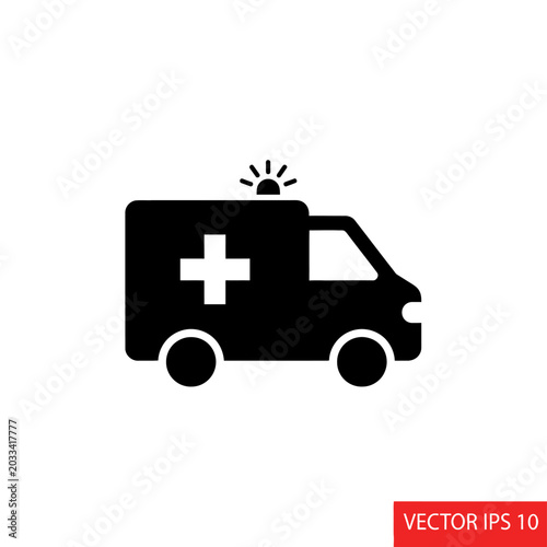 Emergency Medical Services Vehicle Icon.