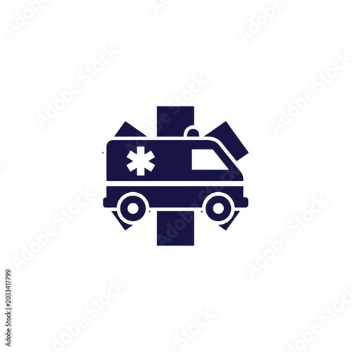 Emergency Medical Services Vehicle Icon.