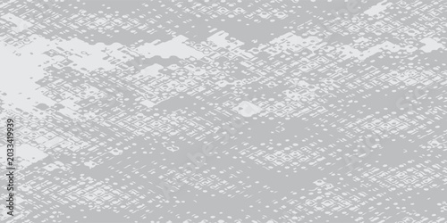 Grunge halftone gradient background. Faded grit noise texture. White and black sand wallpaper. Retro pixelated backdrop. Anime or manga style comic overlay. Vector graphic design textured template