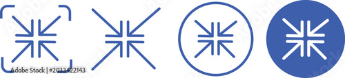 Fotografie Full screen mode icons with black vector styling, containing precise graphic des