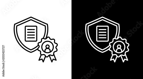 Foto Authentic Identity Outline White Icon Set Design