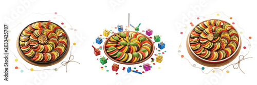 Canvastavla Ratatouille vegetable dish food specimen displaying structural culinary paramete