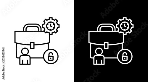 Bild auf Leinwand Gig Economy Outline White Icon Set Design