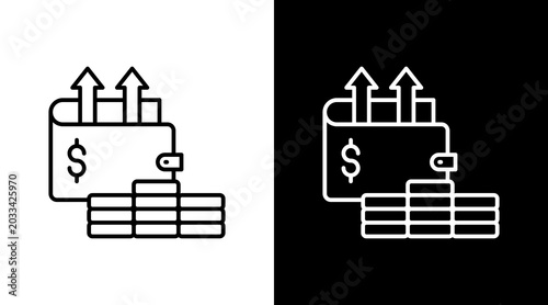 Quadro su tela Extra Income Outline White Icon Set Design
