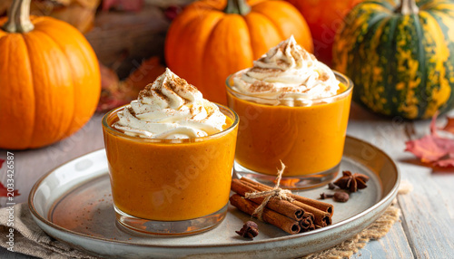 Delicious autumn pumpkin spice dessert