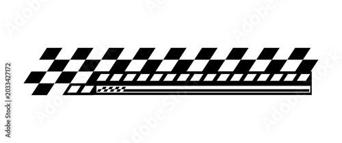 Принти на полотні Black and white checkered pattern strips isolated on white background