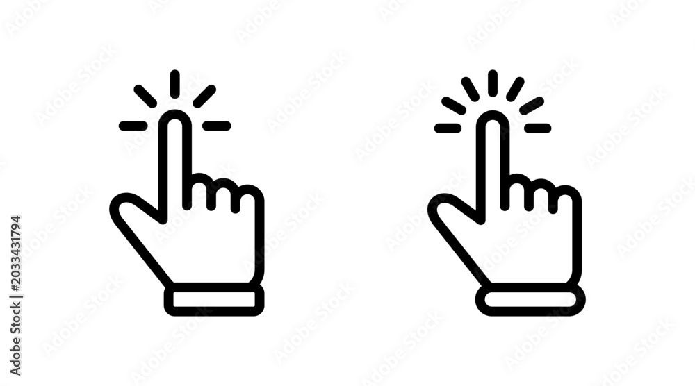 Fototapeta premium Hand cursor icon set vector. cursor sign and symbol. hand cursor icon clik
