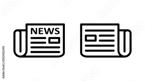 Foto Newspaper icon set vector. news paper sign and symbolign