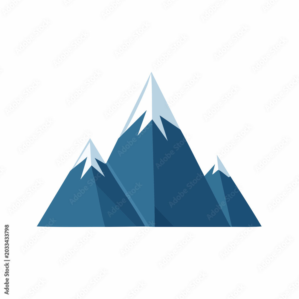 Fototapeta premium Stylized Mountain Range Illustration