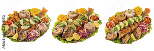 Cuadro en lienzo Deep fried whole finfish processing specimen showcasing structural culinary para
