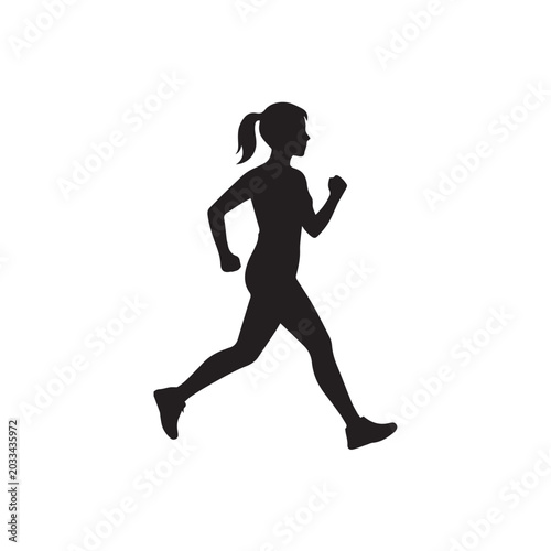 vector running woman silhouette