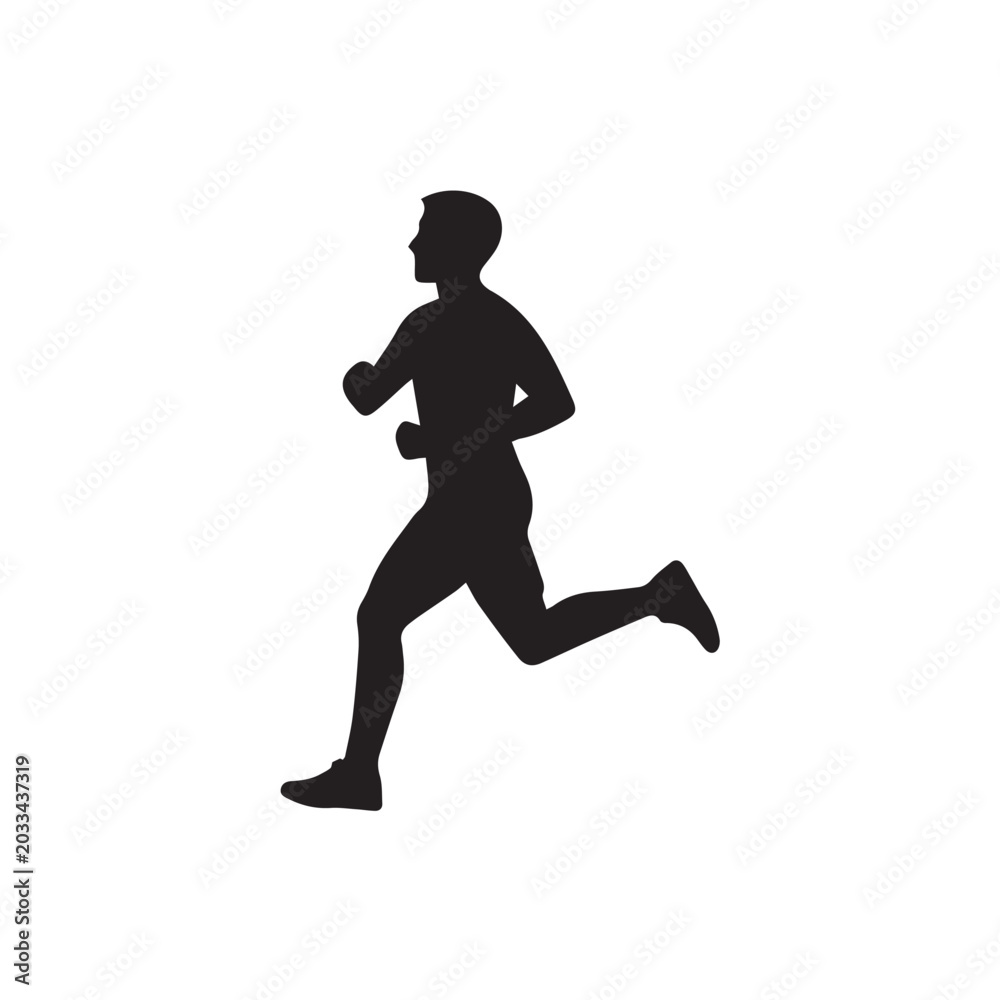 Fototapeta premium running man silhouette vector