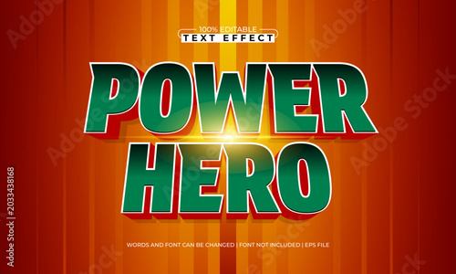 Power Hero Editable Text Effect - Comic Style Bold Typography for Action and Adventure Design
