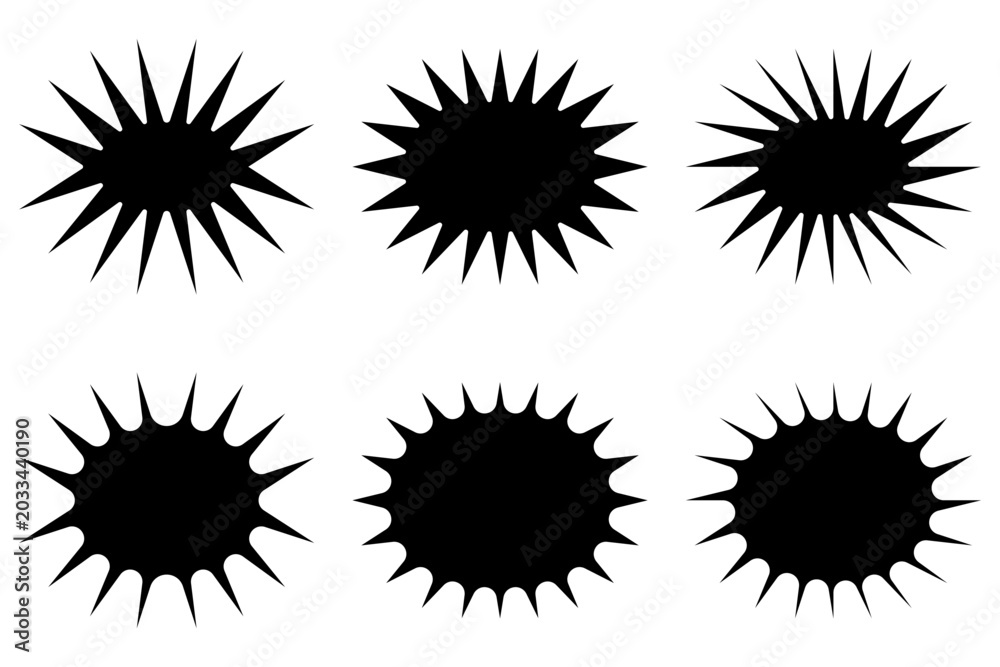 Fototapeta premium spiky oval frames background design elements set