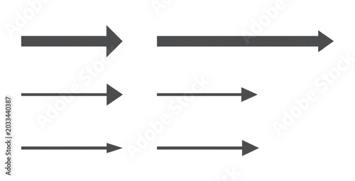Fotografía This EPS 10 vector artwork showcases a modern arrangement of five black arrows p