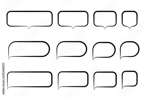 stylized line geometric speech bubbles chat elements vector set