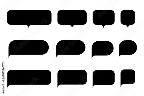 geometric speech bubbles chat elements vector set