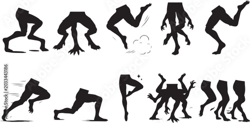 Photos Horror Creature Movement and Walking Animation Reference Chart - Monster Gait, T
