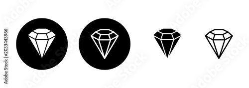 Quadro em tela Diamond icon logo design. diamond gems sign and symbol