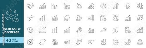 Foto Increase and Decrease Business Growth Icon Set